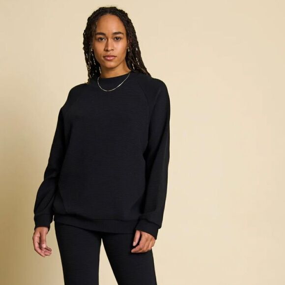 Jan N June Women’s Small Rib Black Pullover O-Sweater Toulon Long Sleeve - Picture 12 of 12